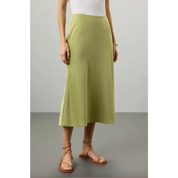 Jason Wu Green Satin Slip Skirt Sz 2 - Picture 2 of 8